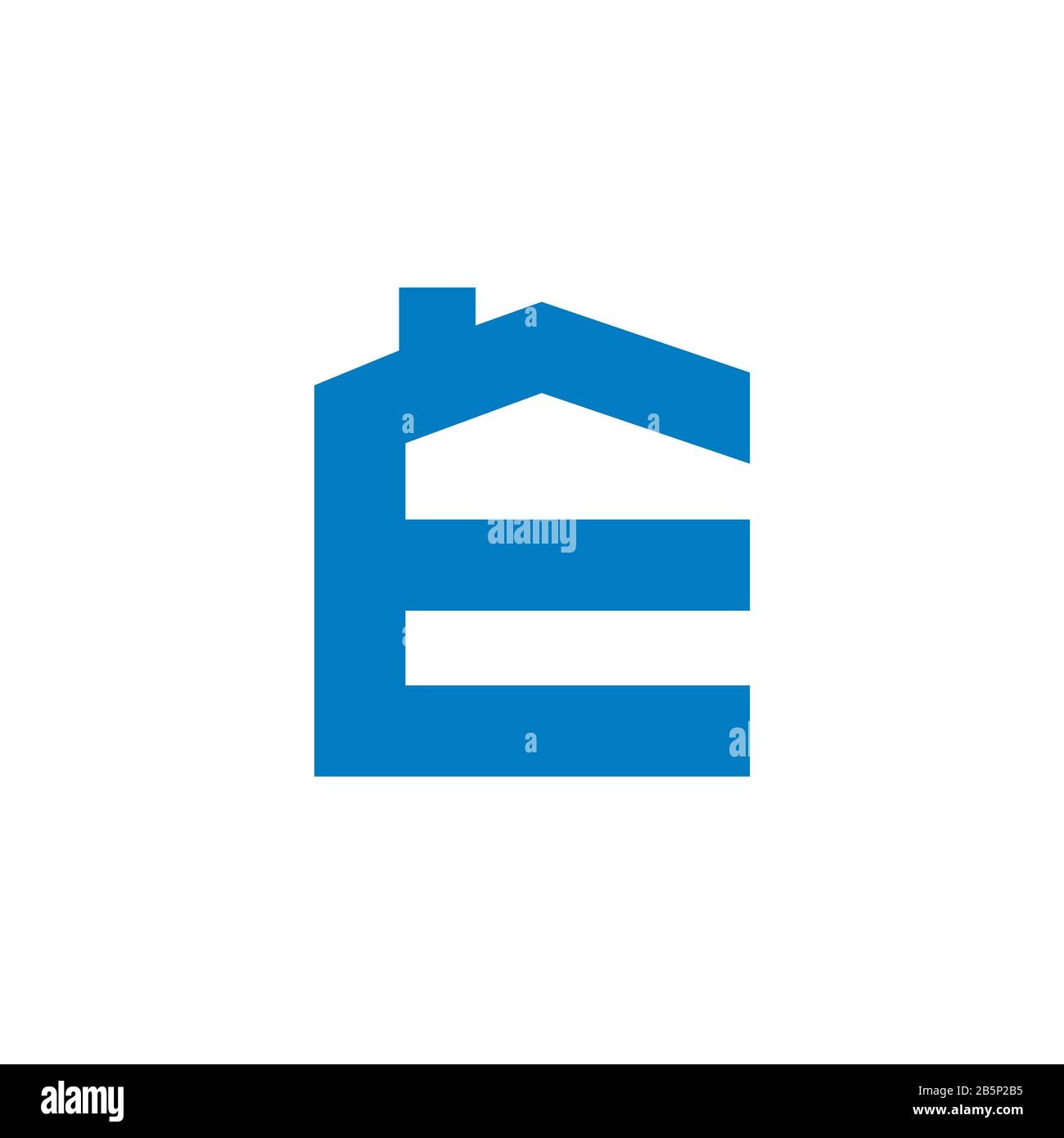 E Modello Di Logo Letter House Shape Design Illustrazione. Vettore EPS 10. Foto Stock