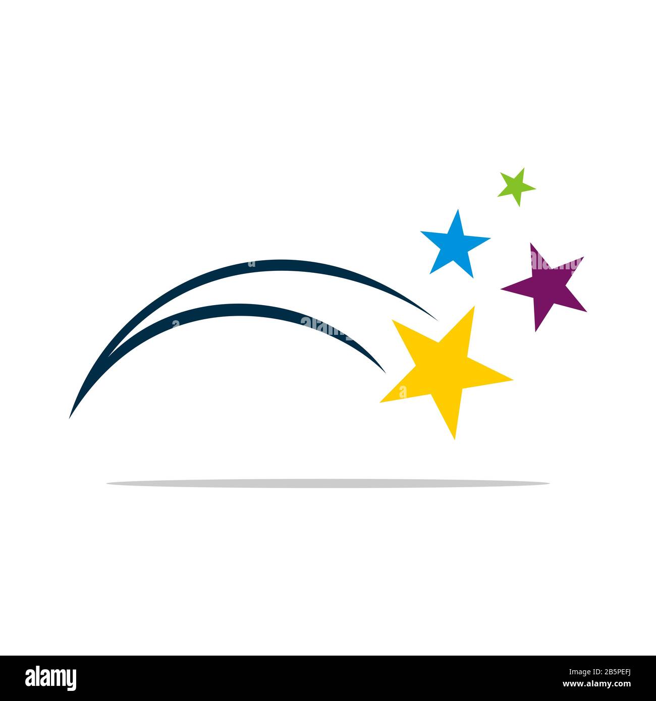 Disegno Dell'Illustrazione Del Modello Di Logo Di Falling Stars. Vettore EPS 10. Foto Stock