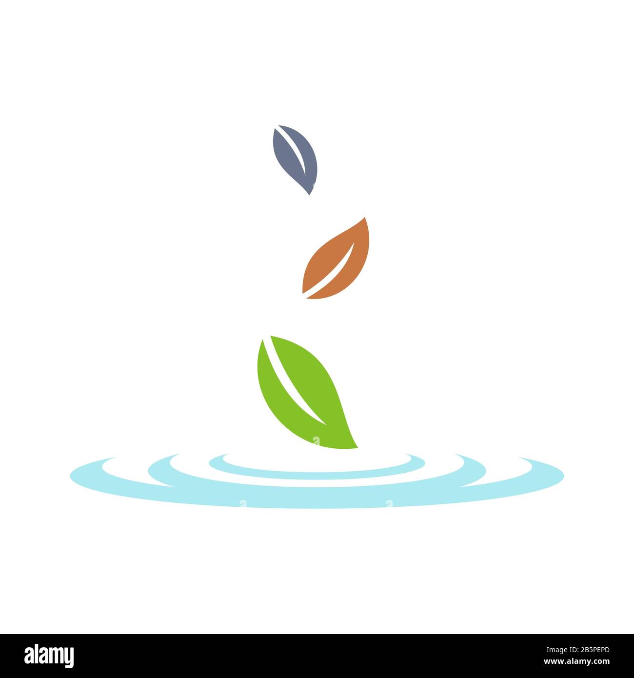 Design Dell'Illustrazione Del Modello Di Logo Fall Of Leaves. Vettore EPS 10. Foto Stock