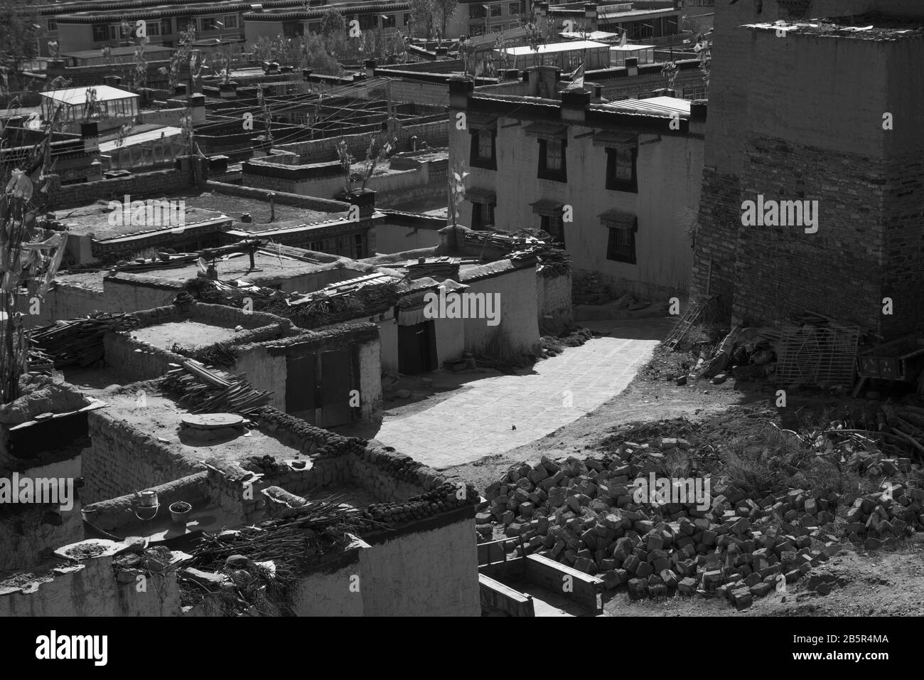 La città vecchia di Gyantse, Tibet Foto Stock