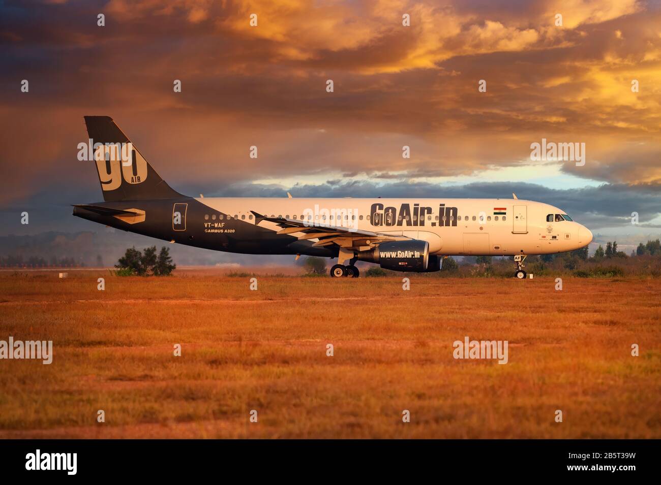 Go Air Airbus 320 - un vettore indiano a basso costo Foto Stock