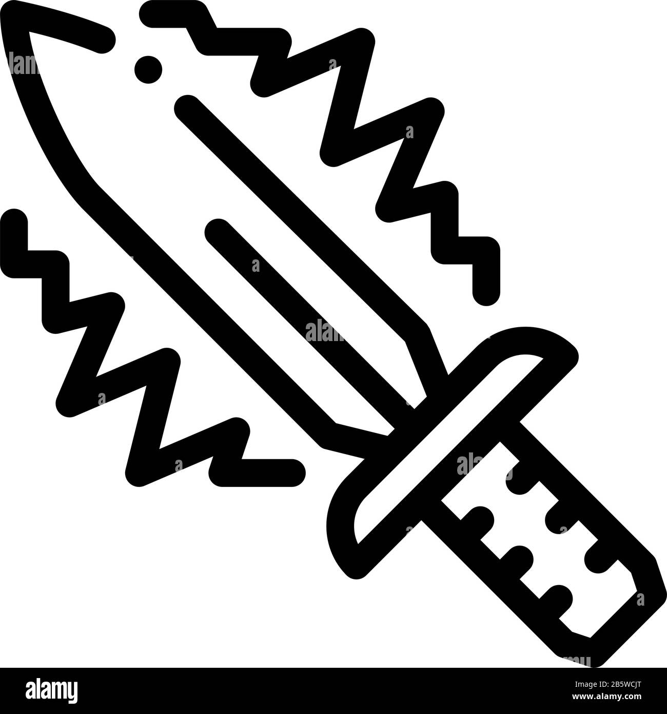 Icona Sparkle Sword Contorno Vettoriale Illustrazione Illustrazione Vettoriale