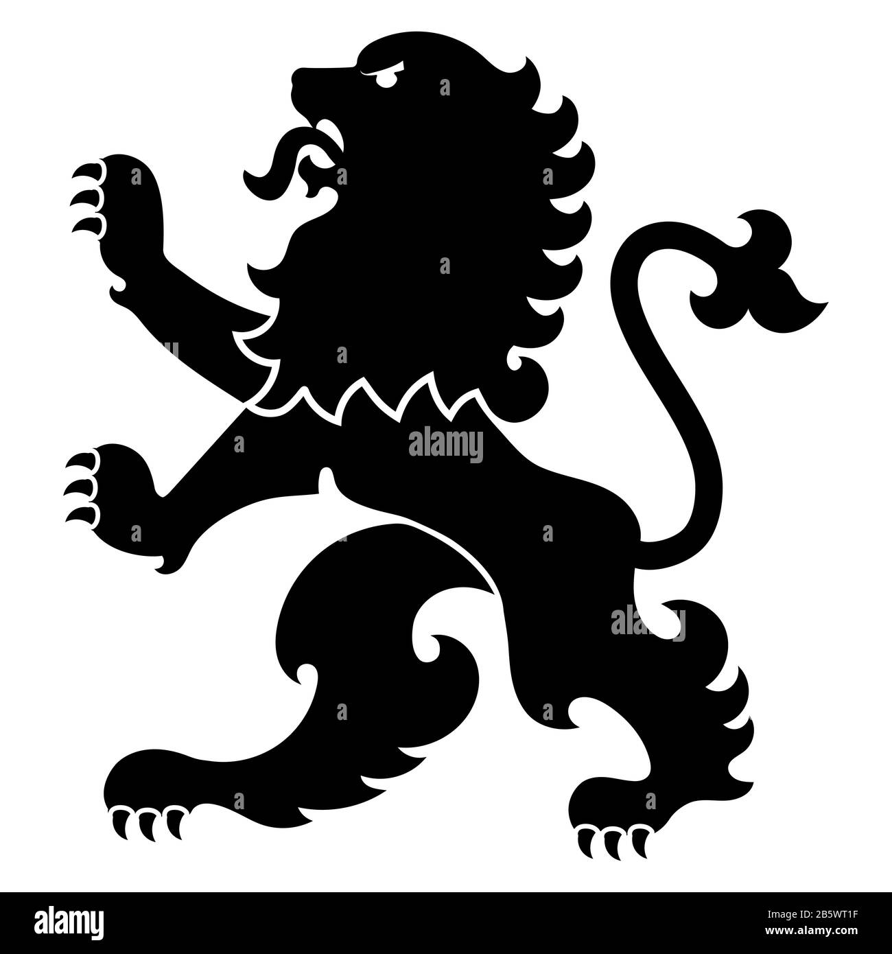 Stemma araldico. Silhouette araldica leone Illustrazione Vettoriale