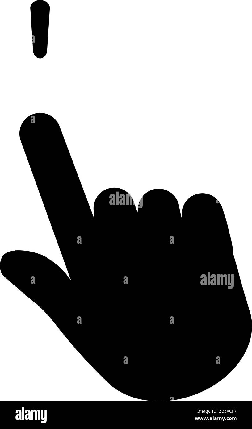 Fare clic sull'icona del dito in piano. Simbolo del puntatore a mano Illustrazione Vettoriale