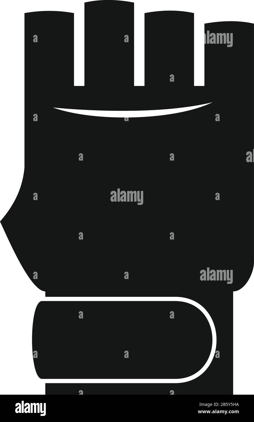 Icona guanti MMA. Semplice illustrazione dell'icona vettoriale dei guanti mma per il design del Web isolato su sfondo bianco Illustrazione Vettoriale
