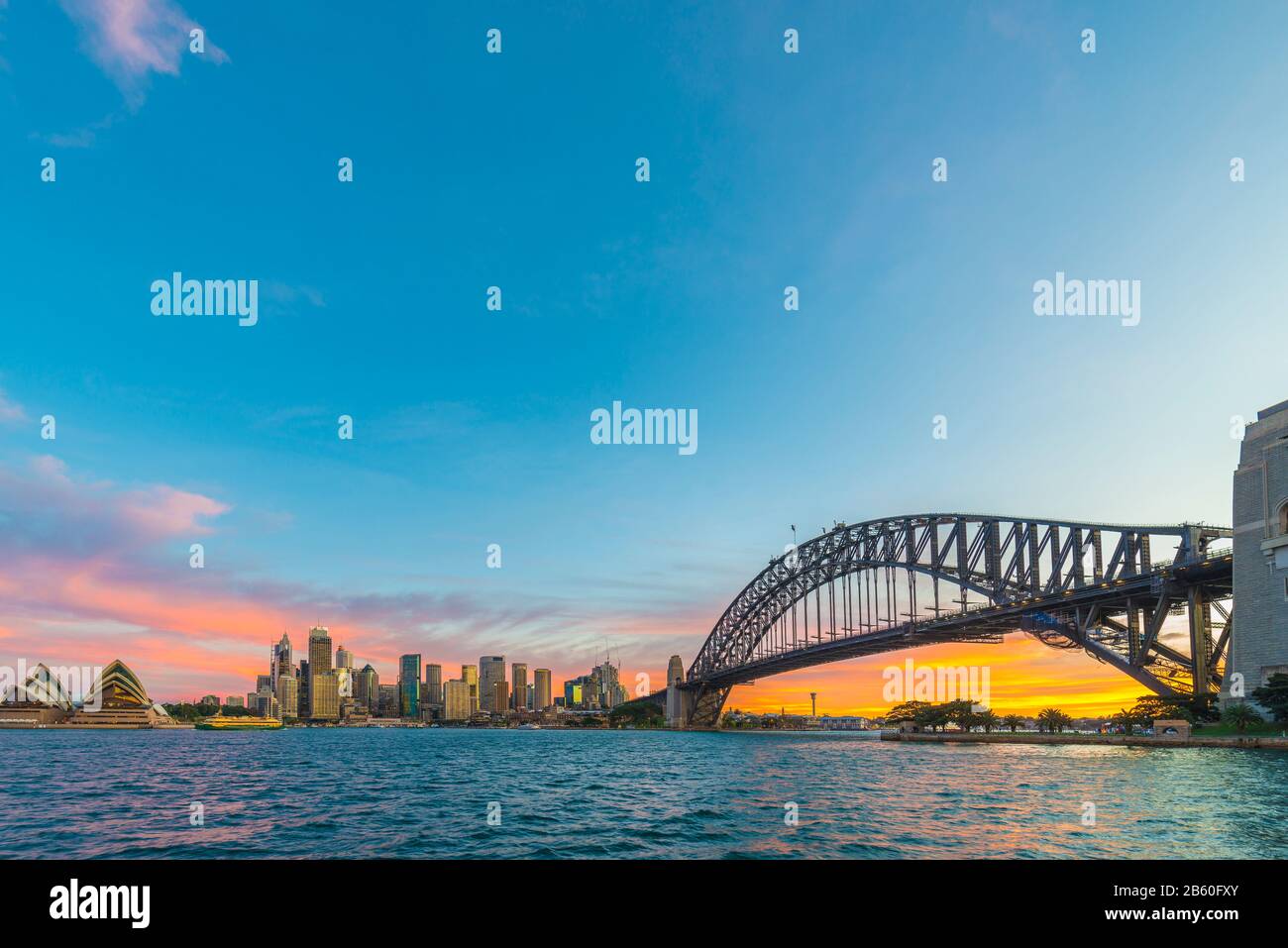 Panorama Urbano Del Sydney Harbour Bridge Foto Stock
