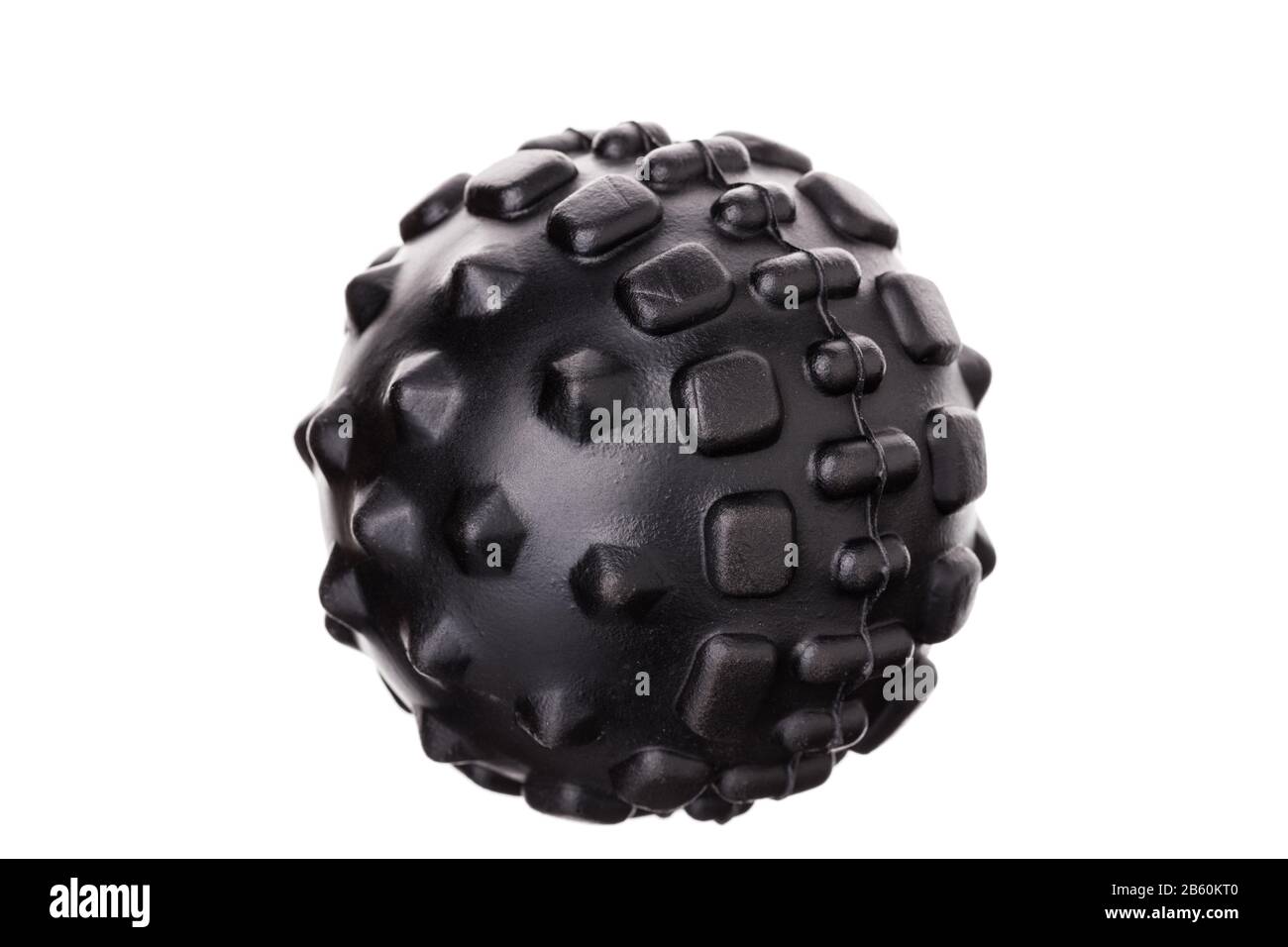 Sfera in gomma miofasciale per massaggio automatico. Su sfondo bianco. Foto Stock