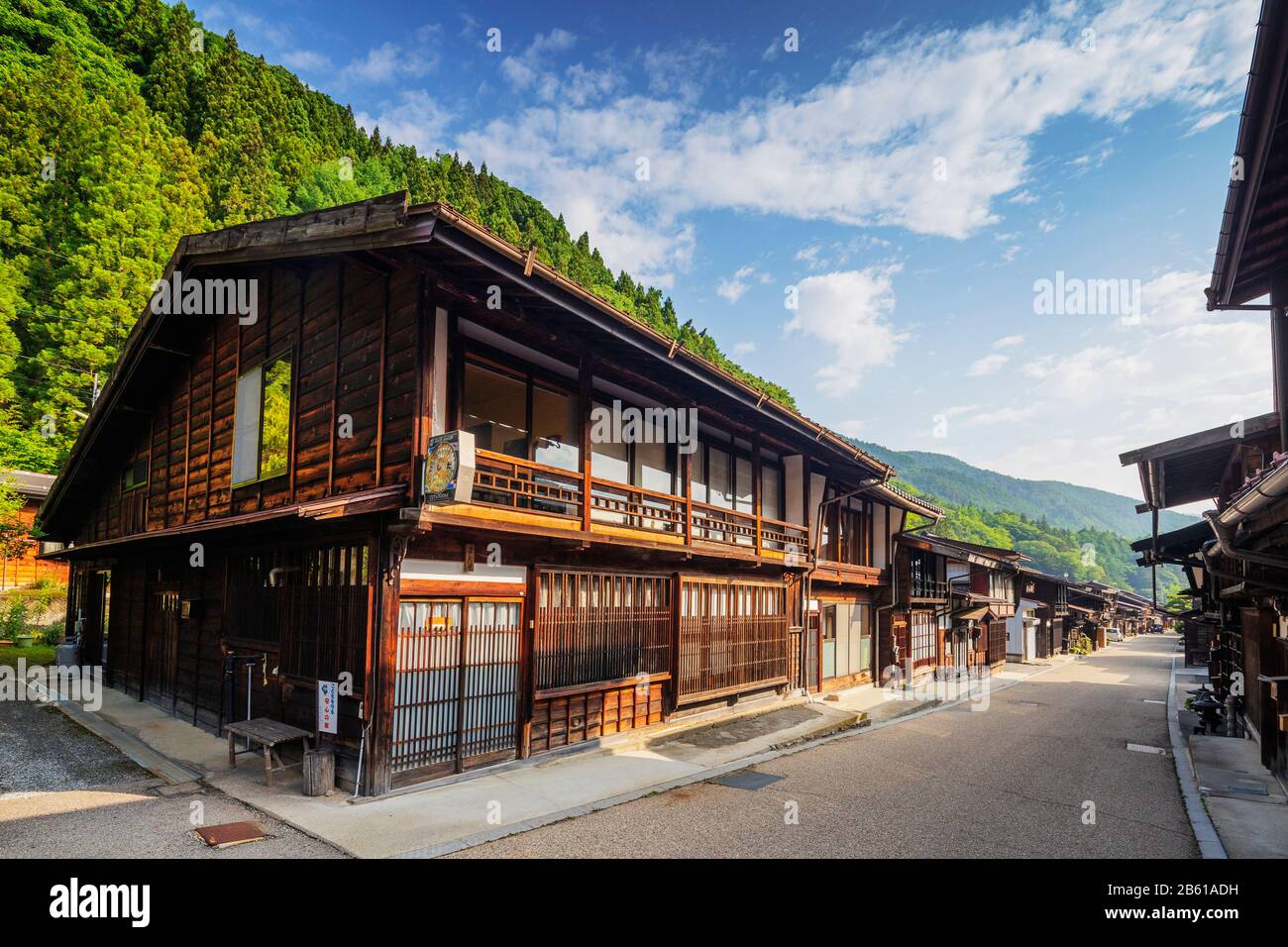 Giappone, Honshu, prefettura di Nagano, città vecchia di Nakasendo posta di Tsumago Foto Stock