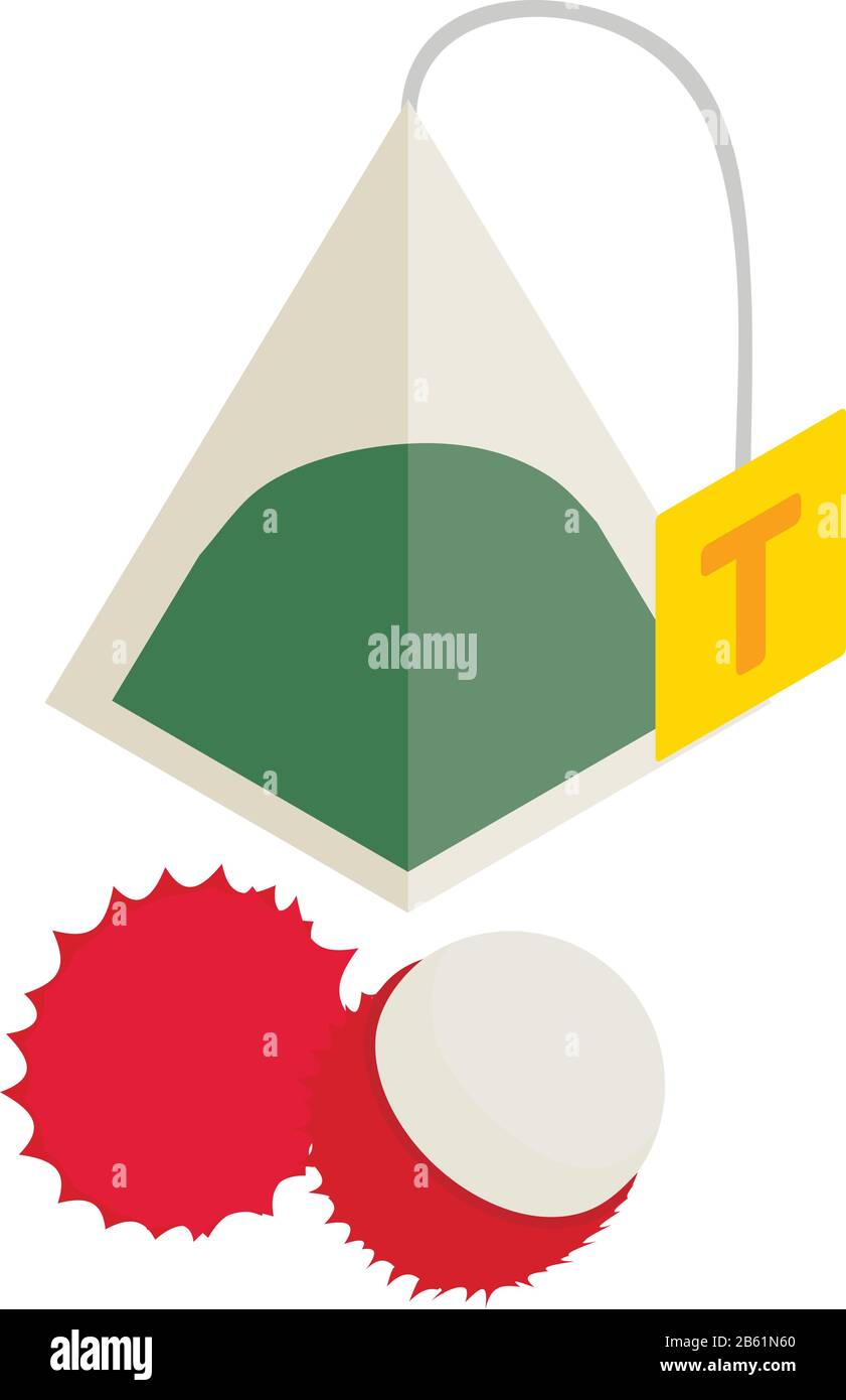 Icona del tè lychee, stile isometrico Illustrazione Vettoriale