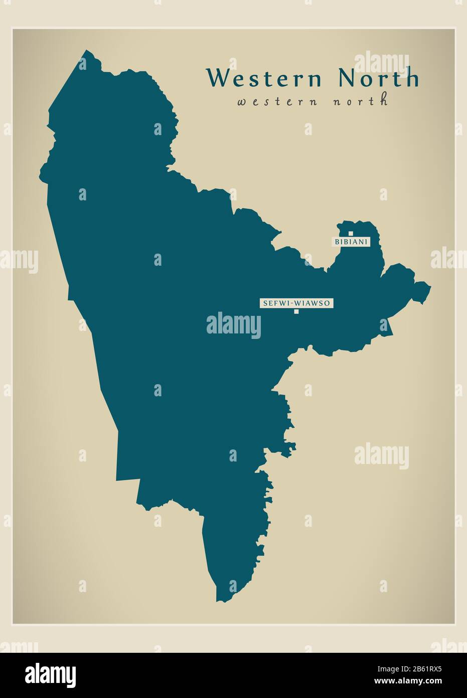 Mappa moderna - Mappa della regione del Nord Occidentale del Ghana GH Illustrazione Vettoriale