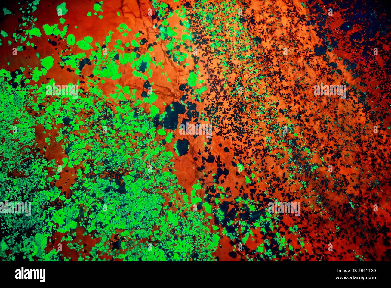 Sterling Hill miniere fluorescenti minerali incandescenti e rocce Foto Stock