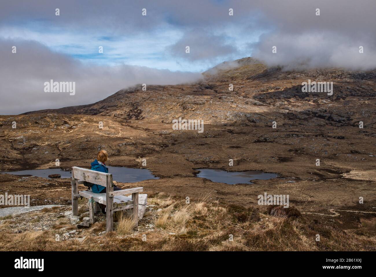 Ben Più Da Beinn Bheag Dheas Su South Uist Foto Stock