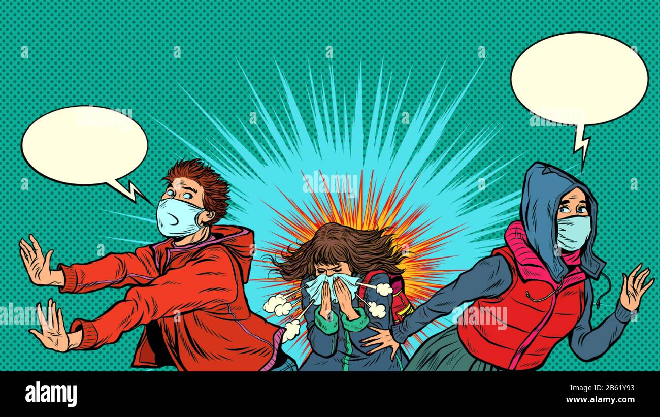le persone hanno paura di un'epidemia: pandemia epidemia coronavirus covid19. Illustrazione Vettoriale
