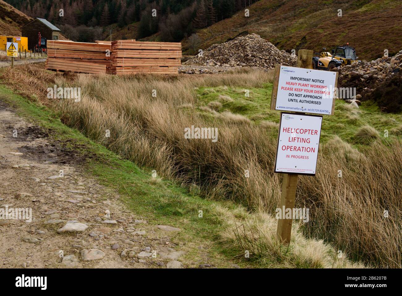 Progetto Di Restauro Dei Peatland A Langden, La Foresta Di Bowland Foto Stock