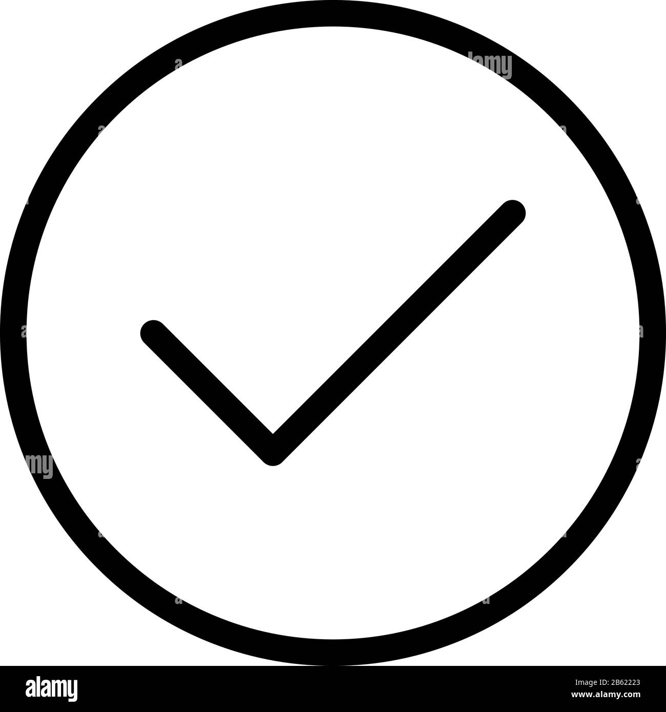 Selezionare l'Icona del segno di spunta accanto all'icona del segno di spunta. Selezionare L'Icona Vettore. Segno di spunta icona del pulsante elenco di controllo. Illustrazione Vettoriale