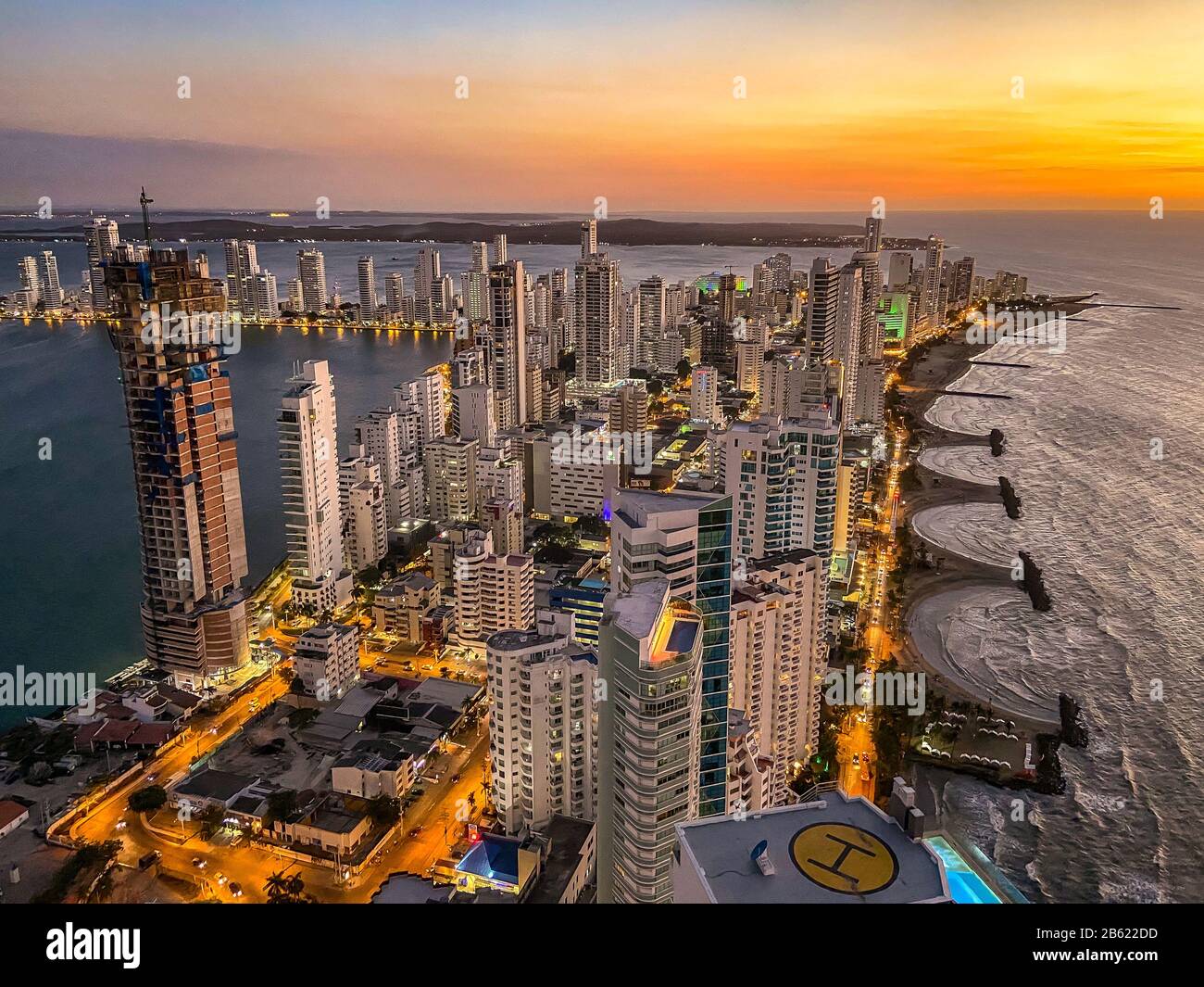 Quartiere Bocagrande a Cartagena Colombia Foto Stock