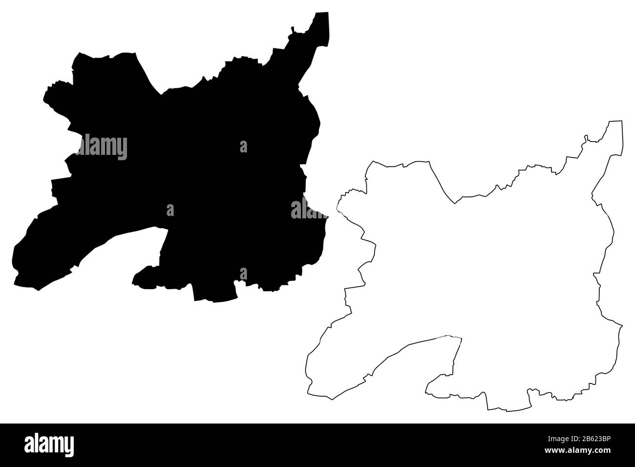 Rennes City (Repubblica francese, Francia) mappa vettore illustrazione, abbozzare schizzo Città di Rennes mappa Illustrazione Vettoriale