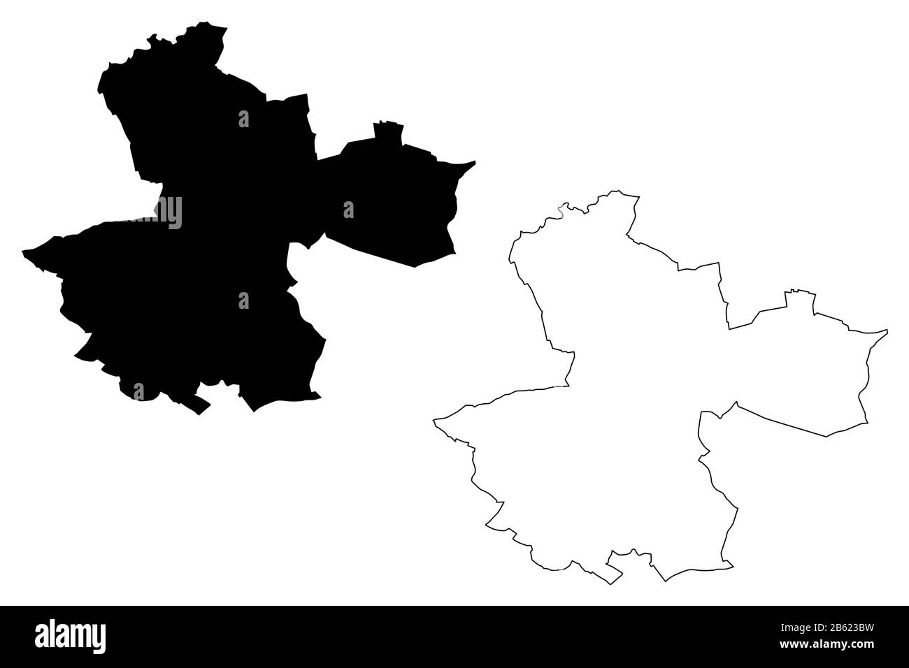 Perpignan City (Repubblica francese, Francia) mappa vettore illustrazione, abbozzare schizzo Città di Perpignan mappa Illustrazione Vettoriale