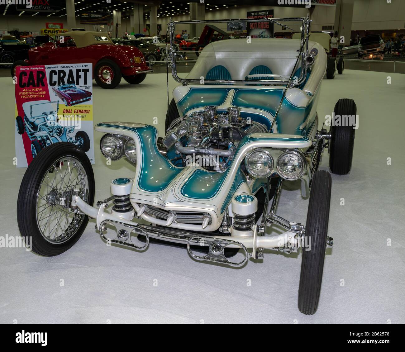 Detroit, MI/USA - 28 febbraio 2020: Ed 'Big Daddy' Roth's Outlaw, una Ford Model A personalizzata del 1929, in mostra alla Detroit Autorama. Foto Stock