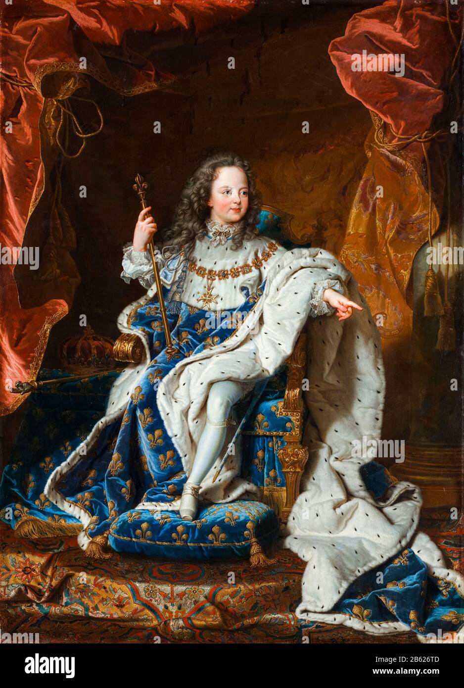 Luigi XV di Francia (1710-1774), come bambino, ritratto dipinto dopo Hyacinthe Rigaud, circa 1716-1724 Foto Stock