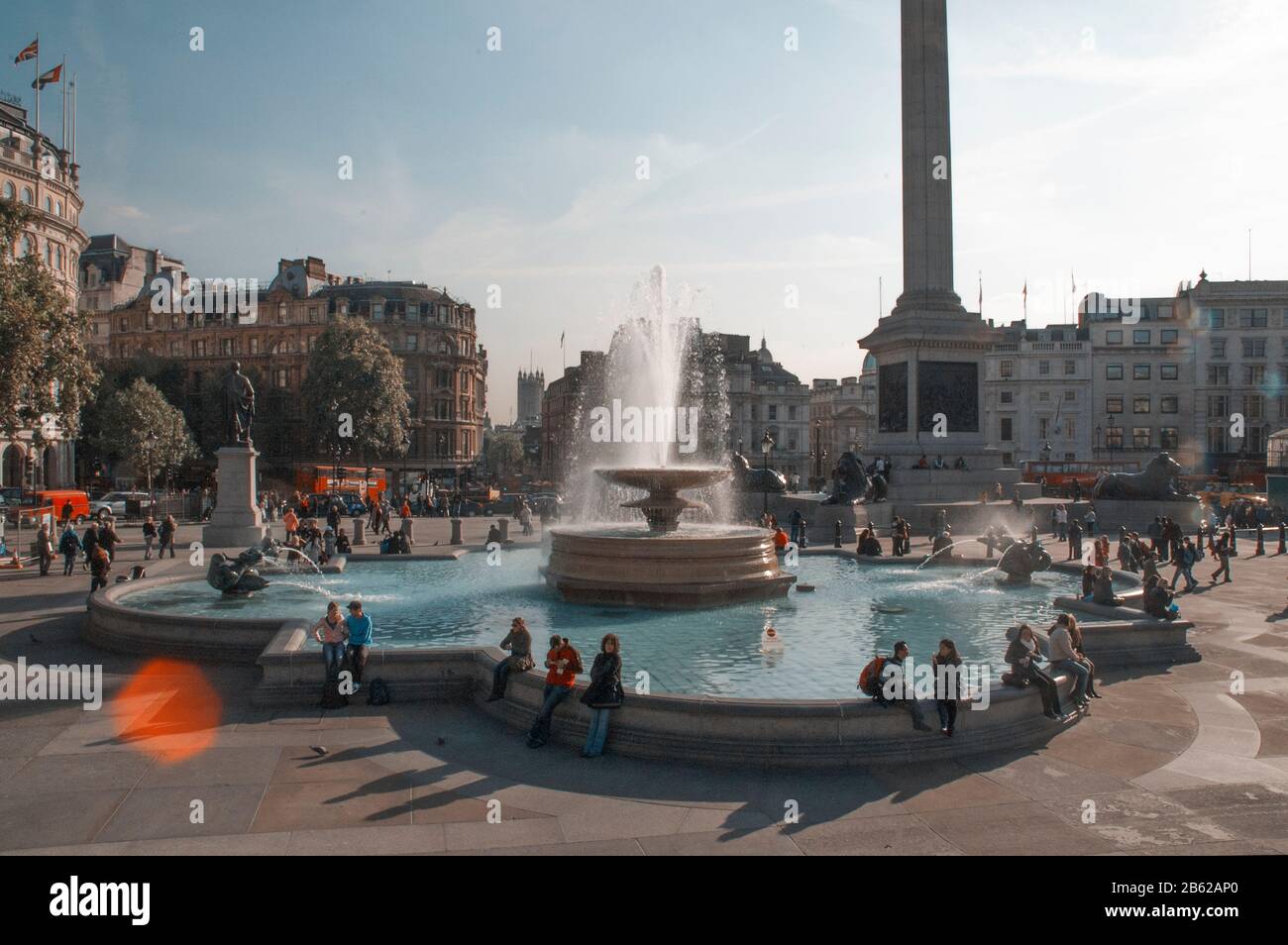 Londra, Regno Unito - 12 ottobre 2009 - Vista di Trafalgar Square. Foto Stock