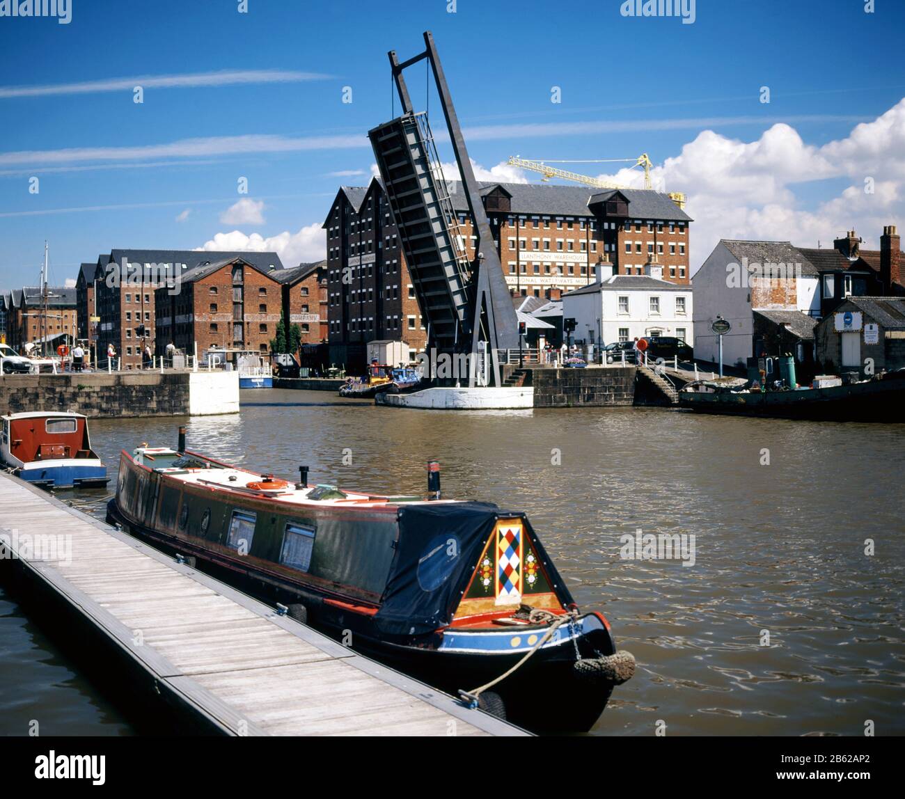 Chiatta Su Sharpness Canal, Gloucester Historic Dock, Gloucestershire, Inghilterra. Foto Stock