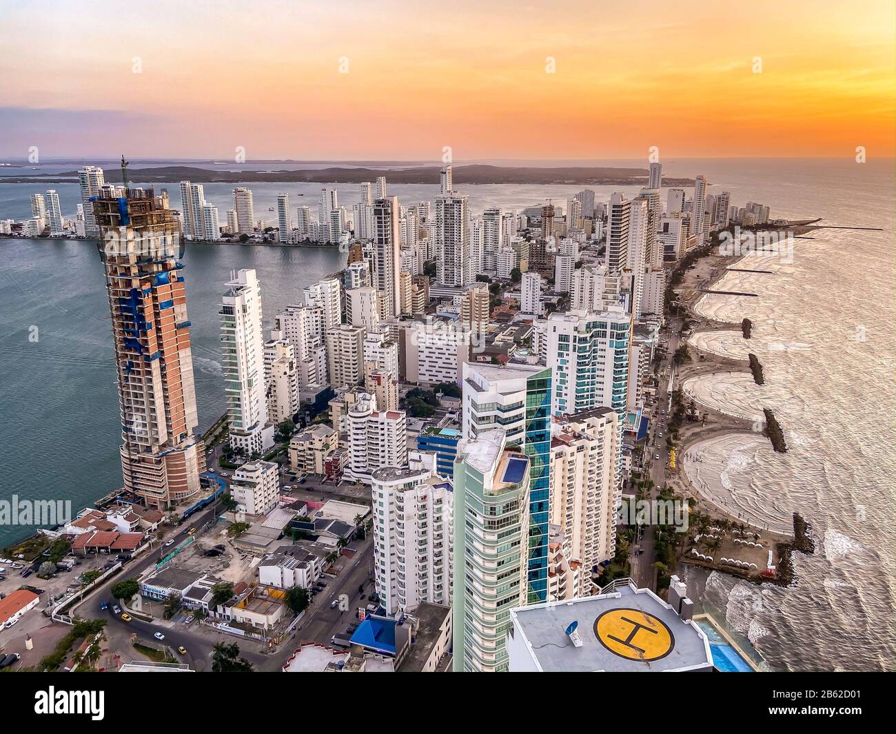 Quartiere Bocagrande a Cartagena Colombia Foto Stock