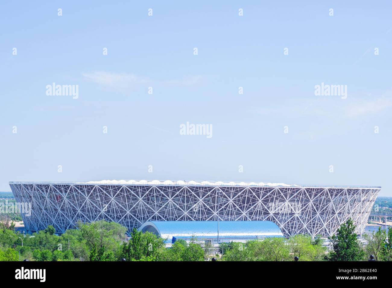 Volgograd, Russia-22 luglio 2019: Stadio di calcio dell'arena Volgograd a Volgograd. Città sul fiume Volga, in estate Foto Stock