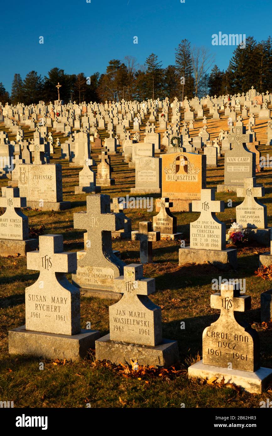 Sacro Cuore Cimitero, Nuova Gran Bretagna, Connecticut Foto Stock