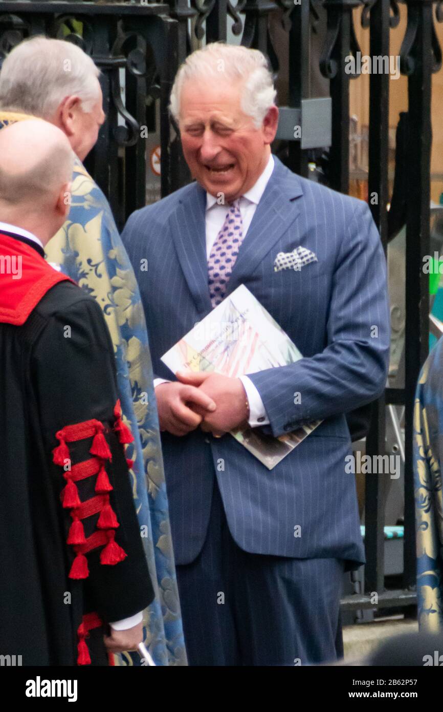 Londra, Regno Unito. 09th Mar, 2020. Prince Charles partecipa al Commonwealth Service annuale presso l'abbazia di Westminster, con la partecipazione dei capi di governo e dei rappresentanti dei 54 paesi e dei 2,4 miliardi di cittadini del Commonwealth. Londra, Regno Unito - 9 Marzo 2020 Credito: Nils Jorgensen/Alamy Live News Foto Stock