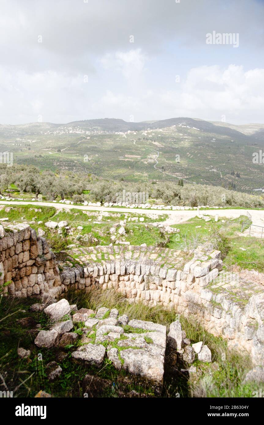 Sebastia antico israele scavi sul territorio palestinese Foto Stock