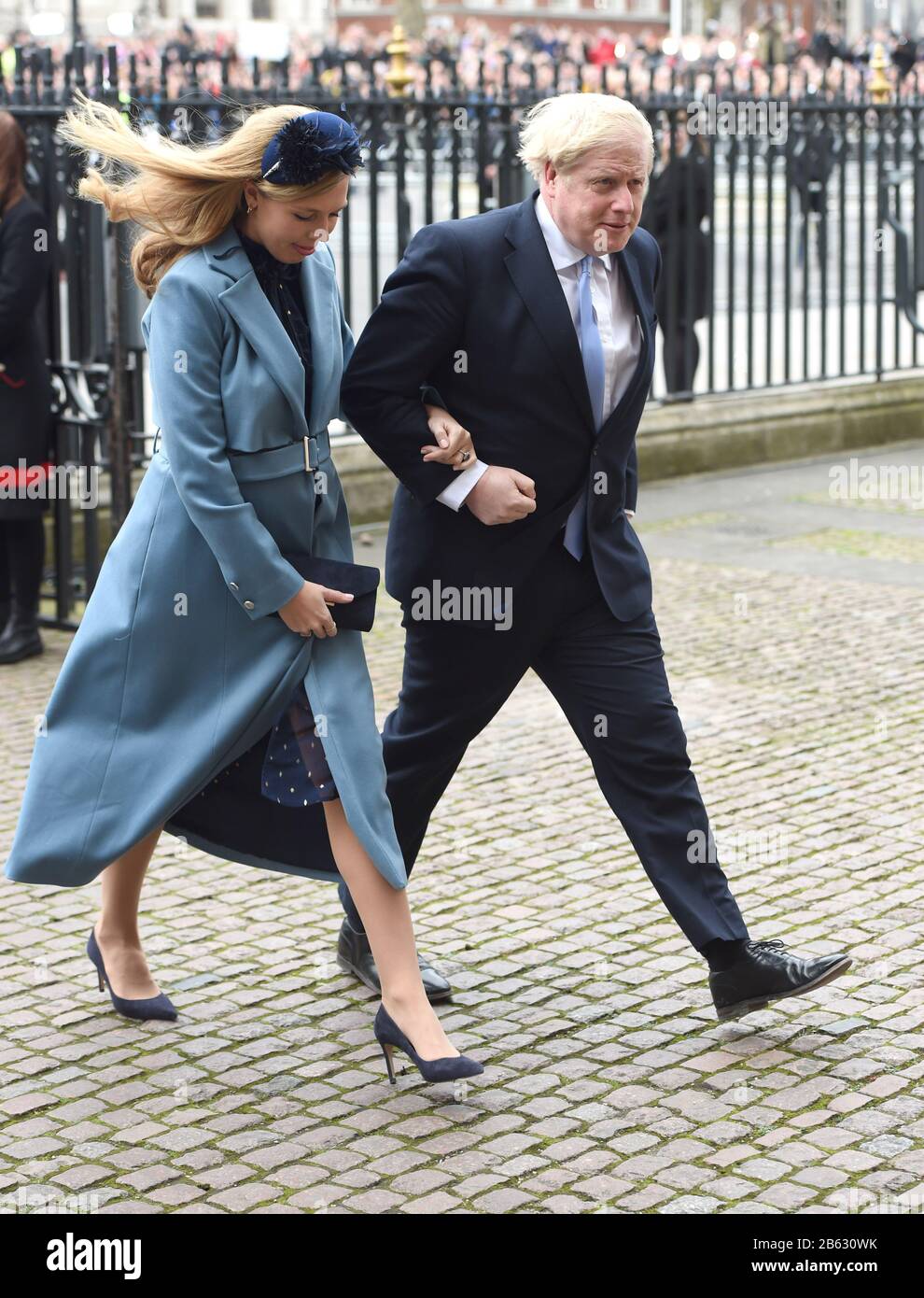 La Foto Deve Essere Accreditata ©Alpha Press 079965 09/03/2020 Boris Johnson E La Fidanzata Carrie Symonds Commonwealth Day 2020 Service Presso Westminster Abbey London Foto Stock