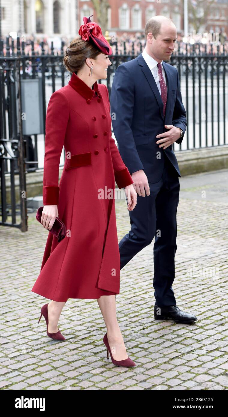 La Foto Deve Essere Accreditata ©Alpha Press 079965 09/03/2020 Kate Duchessa Di Cambridge Catherine Katherine Middleton E Prince William Duke Of Cambridge Commonwealth Day 2020 Service Presso Westminster Abbey London Foto Stock