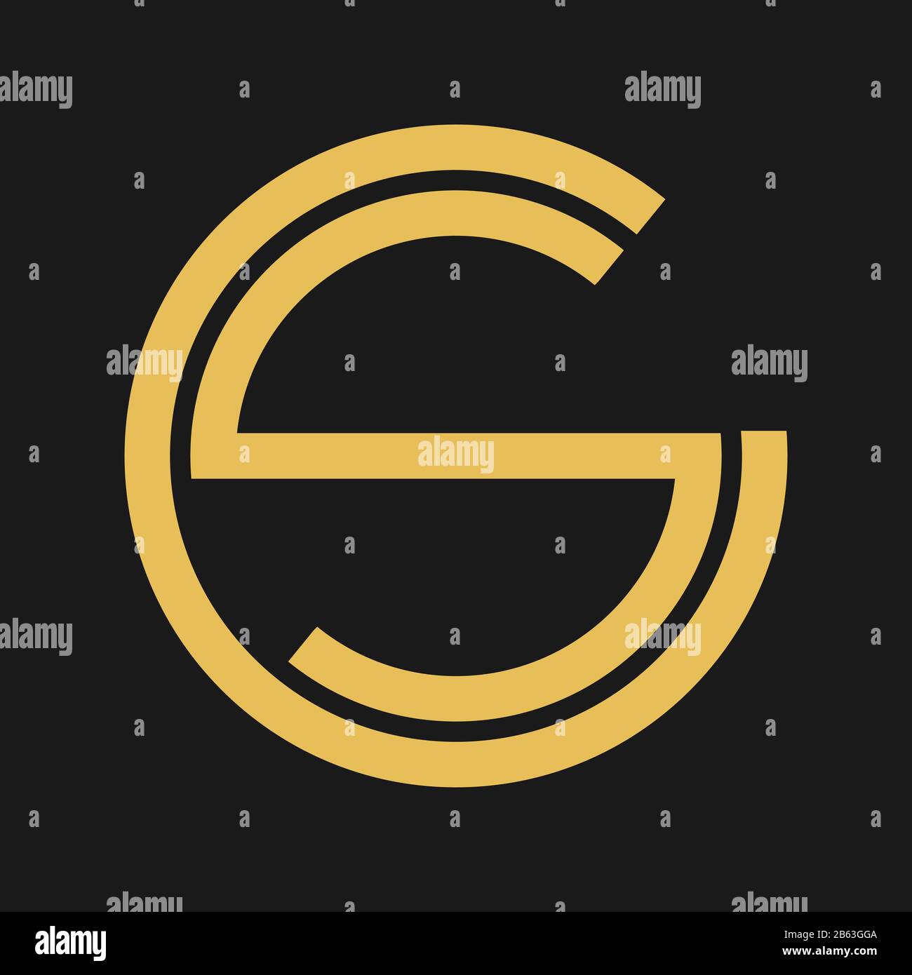 C , S , CS , SC lettera logo design e monogramma logo Illustrazione Vettoriale