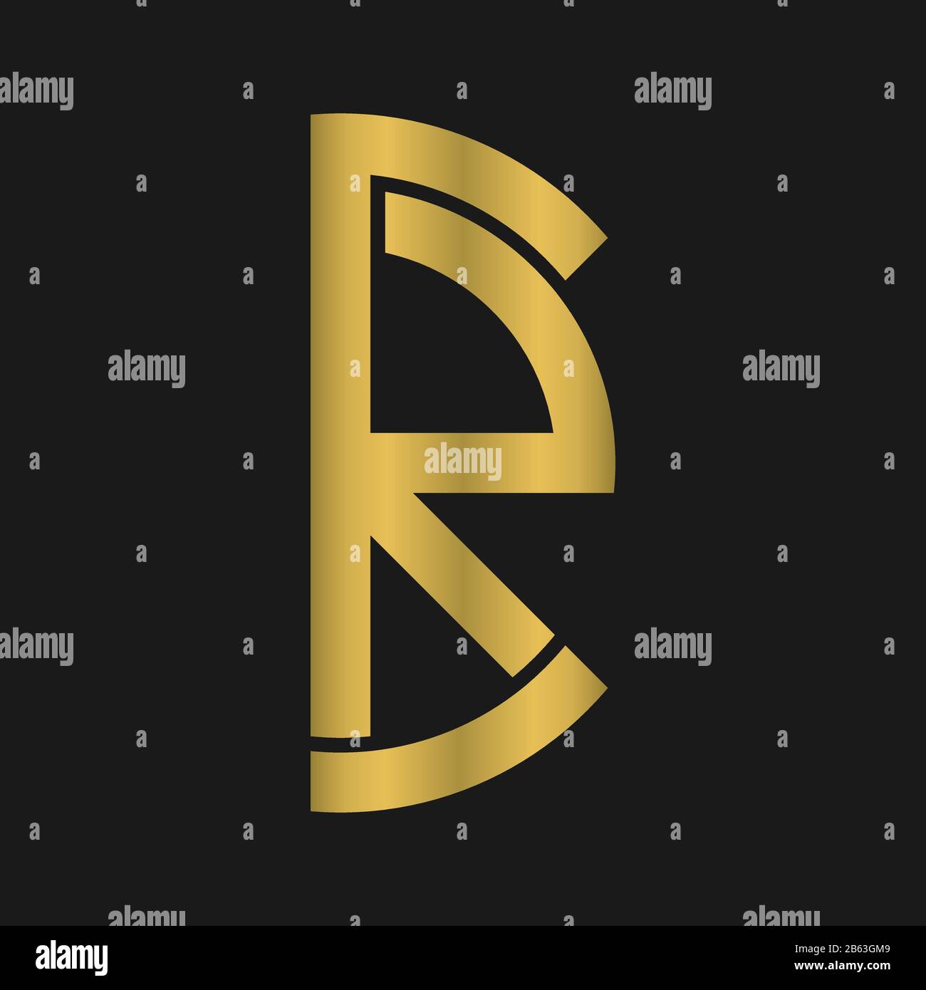 C , R , CR , RC lettera logo design con creativa tipografia moderna Illustrazione Vettoriale