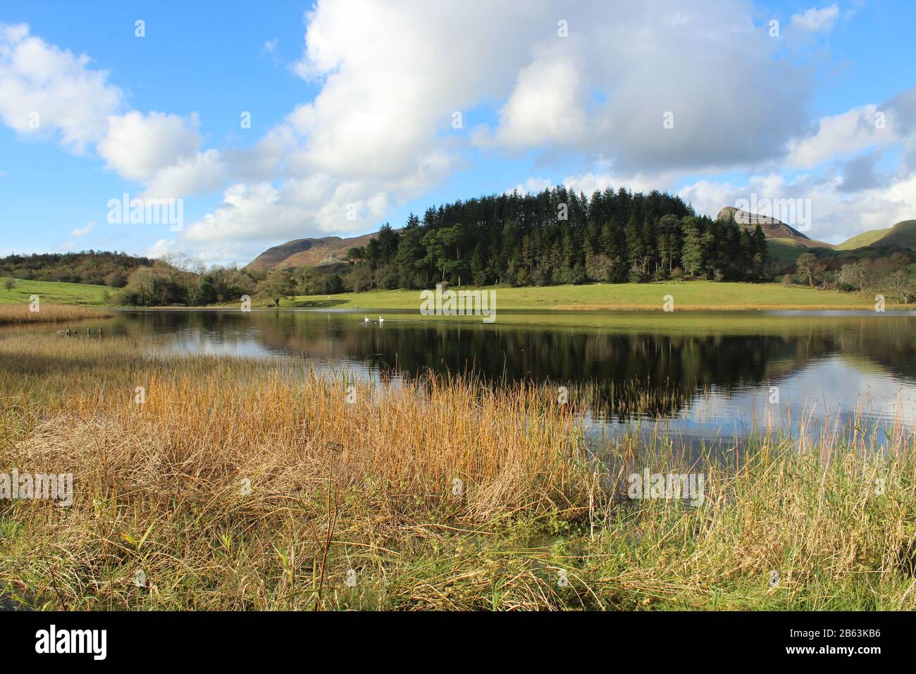 Doon Lough e la campagna circostante il giorno dell'autunno, County Leitrim, Irlanda Foto Stock