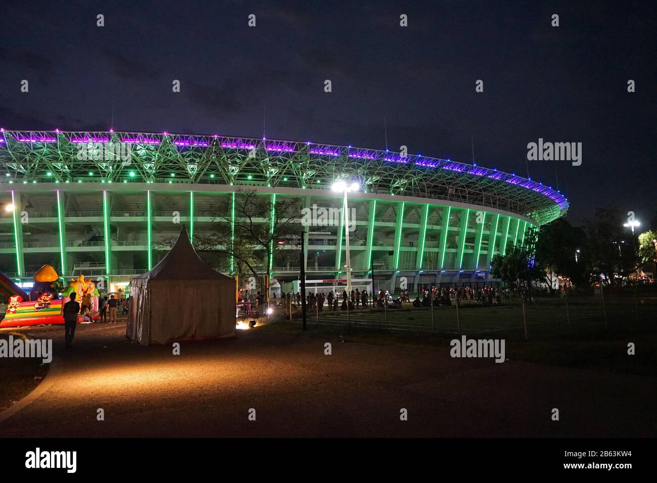 Gelora Bung Karno Di Notte, Senayan, Jakarta Foto Stock