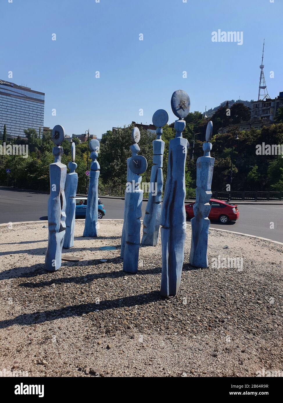 La statua a nove figure di serrature, Tbilisi, Georgia Foto Stock