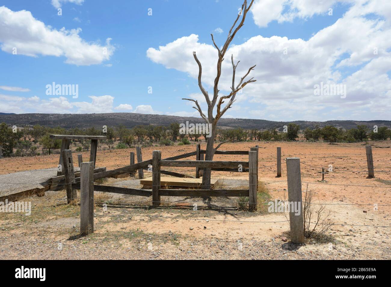 La tomba di Hugh Proby, terzo figlio del conte di Carysfort, che annegò mentre attraversava il torrente Willochra il 30th agosto 1852 di 24 anni, Flinders Foto Stock