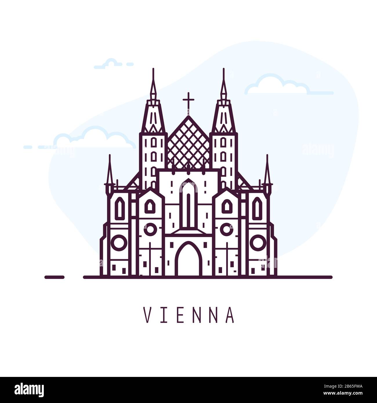 Vienna linea città Illustrazione Vettoriale