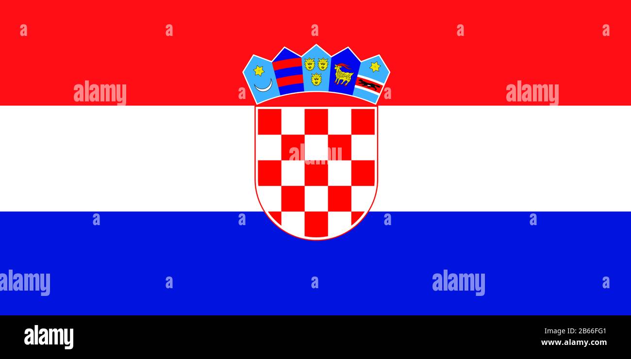 Bandiera della Croazia - Croazia flag standard ratio - vera modalità colore RGB Foto Stock