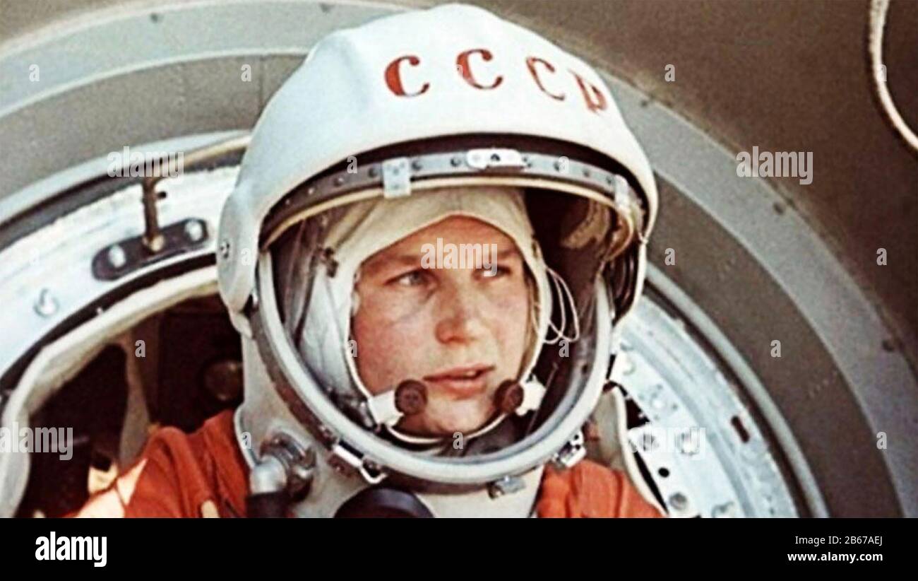 Valentina TERESHKOVA ingegnere russo e prima donna nello spazio sul Vostock 6 il 16 giugno 1963. Foto: Roscosmos Foto Stock