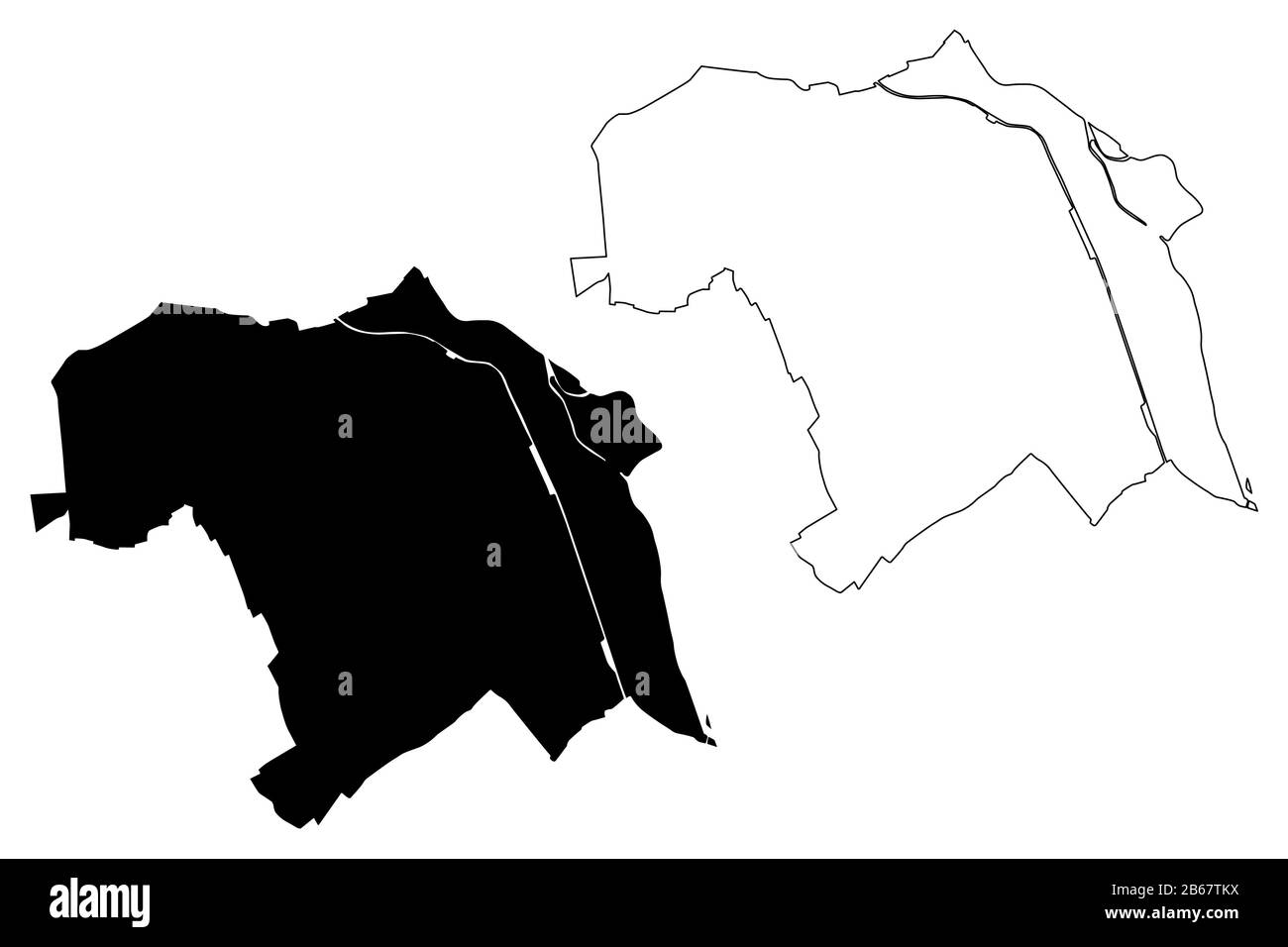 Nancy City (Repubblica francese, Francia) mappa vettore illustrazione, abbozzare schizzo Città di Nancy mappa Illustrazione Vettoriale