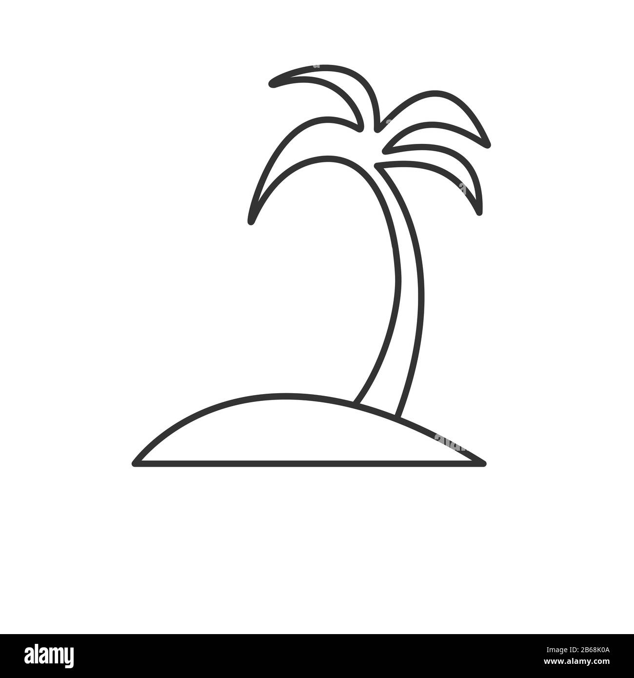 Semplice icona modificabile. Isola con una palma. Semplice design piatto per siti Web e applicazioni Illustrazione Vettoriale
