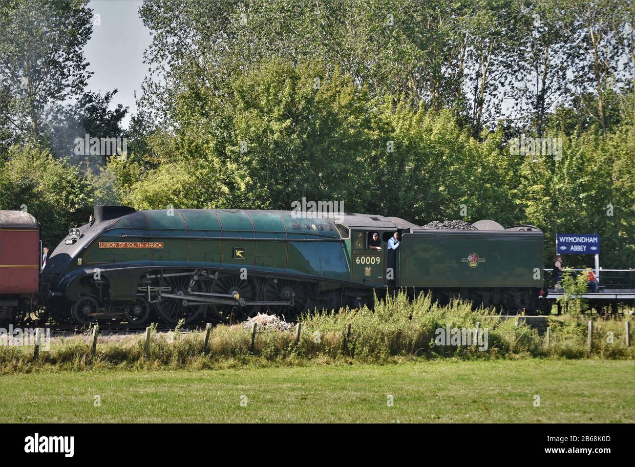 Locomotiva a vapore Union of South Africa sulla Ferrovia Mid Norfolk al Wyndham nel 2019 Foto Stock