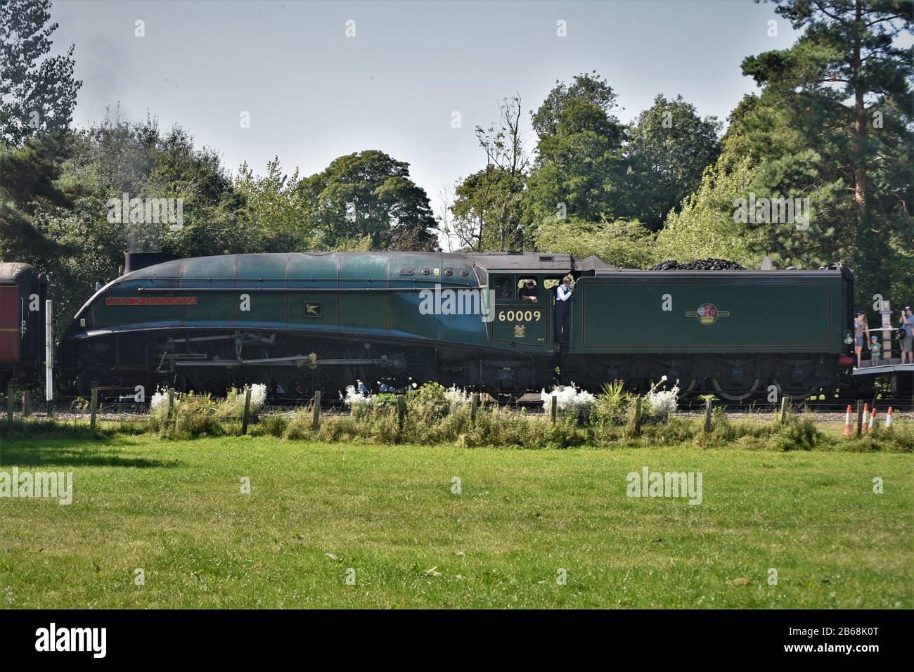 Locomotiva a vapore Union of South Africa sulla Ferrovia Mid Norfolk al Wyndham nel 2019 Foto Stock