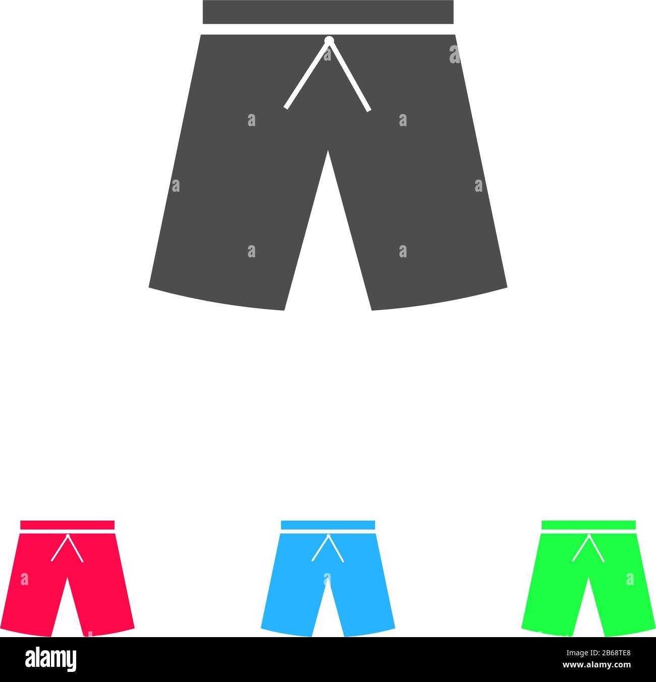 Icona Shorts piatta. Pittogramma di colore su sfondo bianco. Simbolo di illustrazione vettoriale e icone bonus Illustrazione Vettoriale