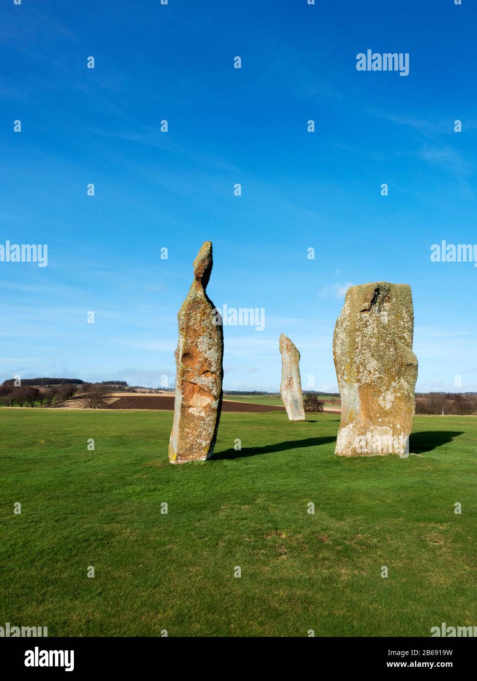 Bronze Age pietre in piedi a Lundin Links Fife Scozia Foto Stock