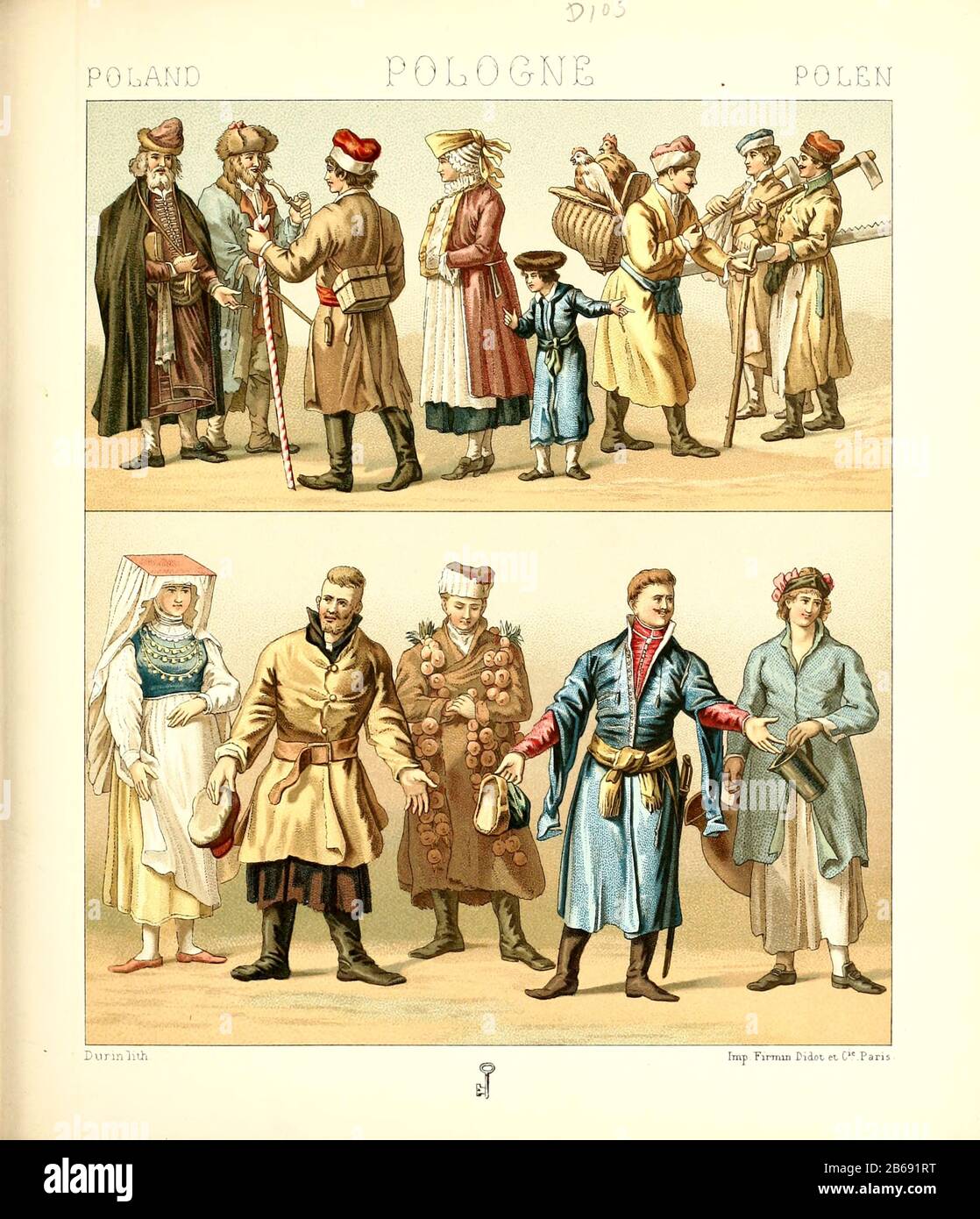 Antica moda e lifestyle polacca, 18th secolo da Geschichte des kostums in cronologischer entwicklung (Storia del costume in sviluppo cronologico) di Racinet, A. (Auguste), 1825-1893. E Rosenberg, Adolf, 1850-1906, Volume 5 stampato a Berlino nel 1888 Foto Stock