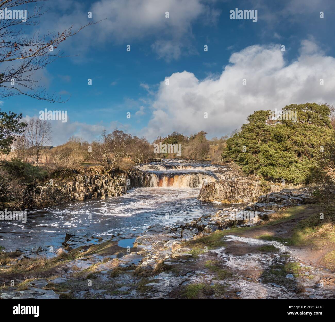 Cascate A Bassa Forza, Teesdale, Regno Unito Foto Stock